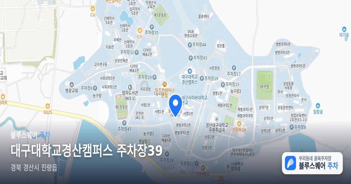 대구대학교경산캠퍼스 주차장39 위치 지도