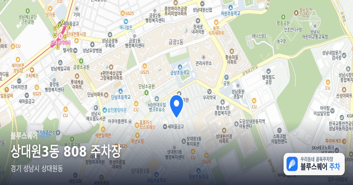 상대원3동 808 주차장 위치 지도