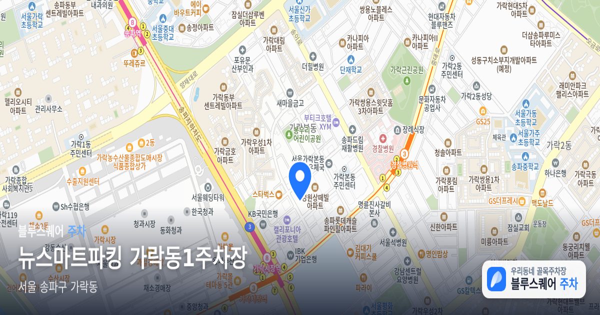 뉴스마트파킹 가락동1주차장 위치 지도