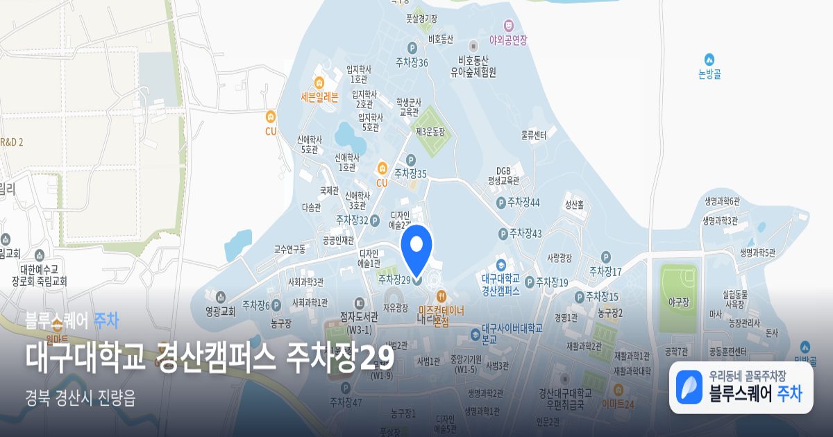 대구대학교 경산캠퍼스 주차장29 위치 지도