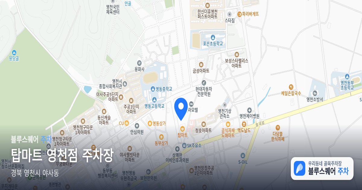 탑마트 영천점 주차장 위치 지도