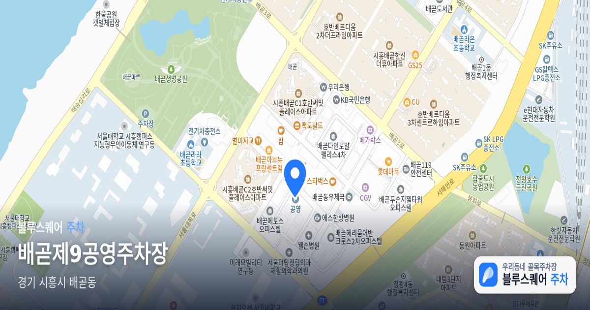 배곧제9공영주차장 위치 지도