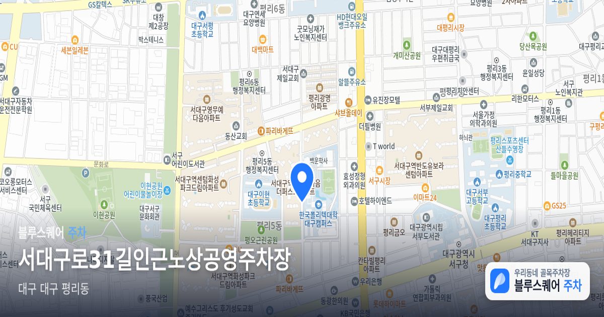 서대구로31길인근노상공영주차장 위치 지도