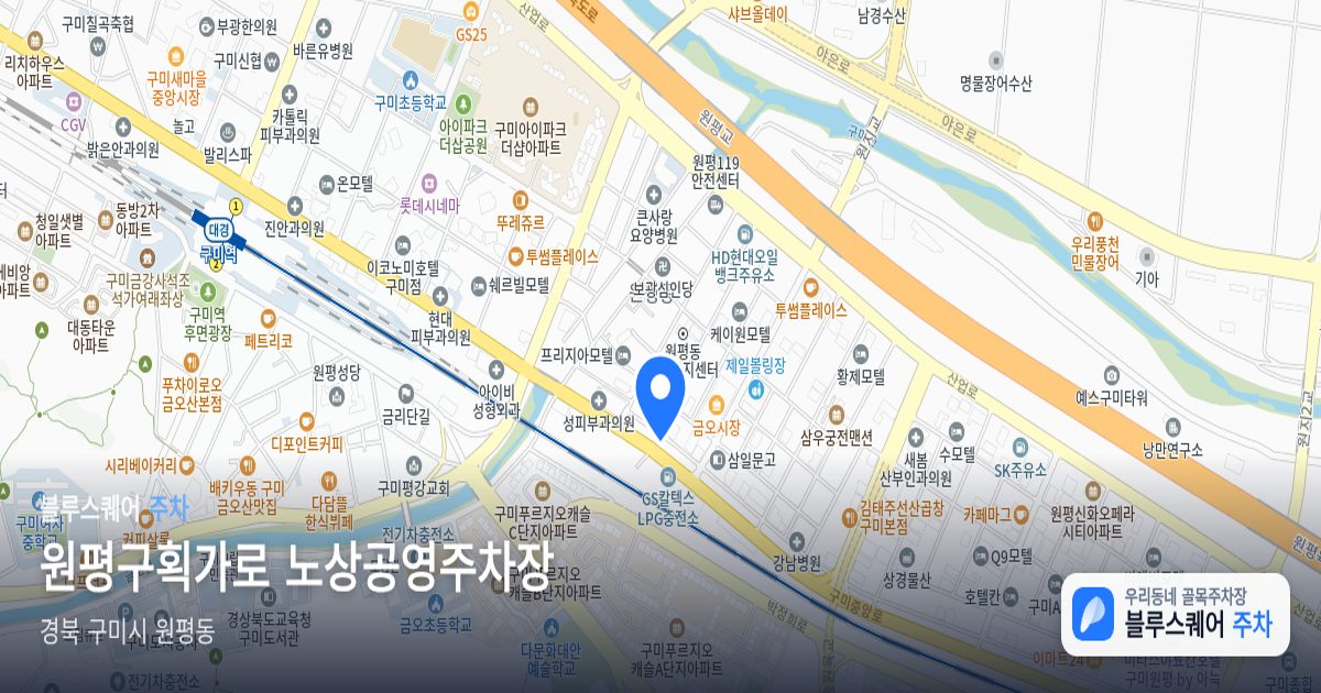 원평구획가로 노상공영주차장 위치 지도