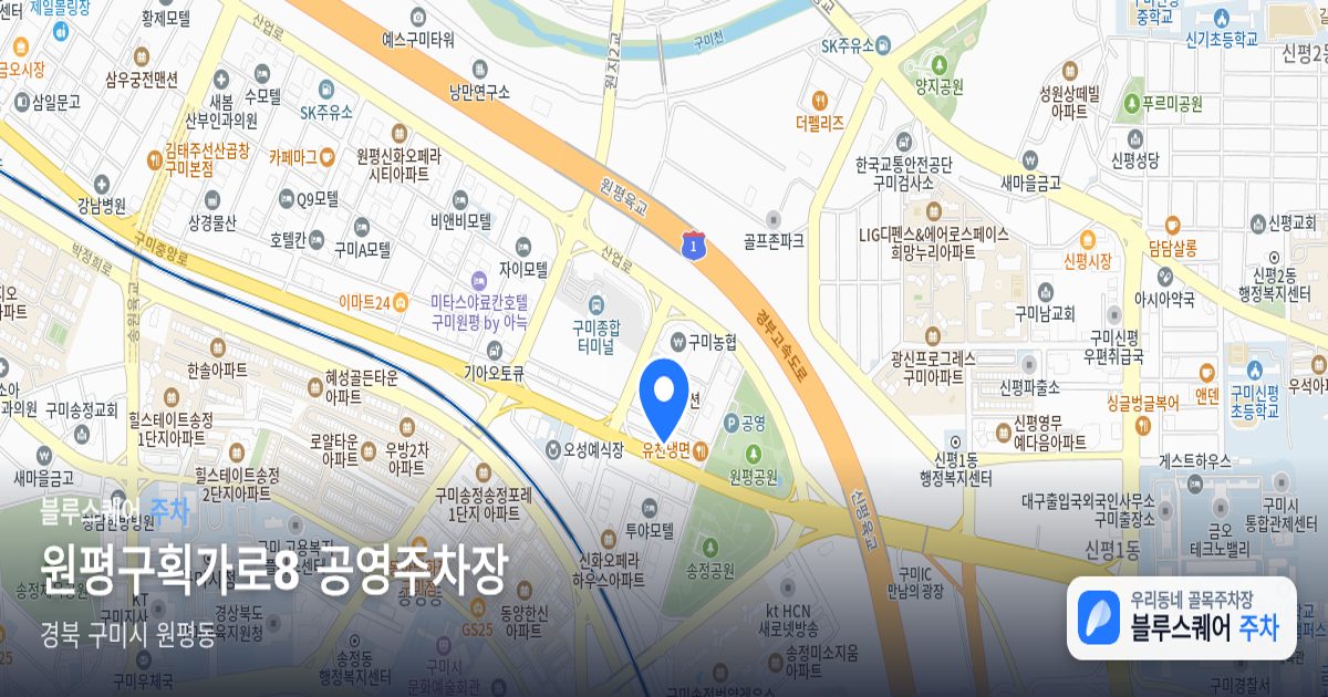 원평구획가로8 공영주차장 위치 지도