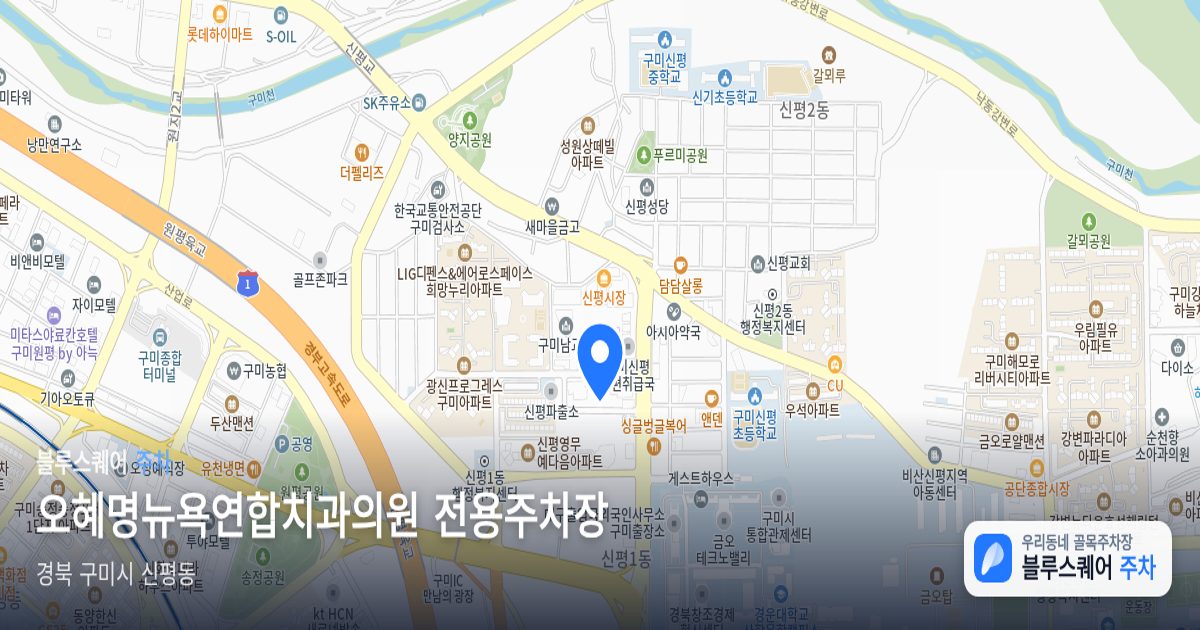 오혜명뉴욕연합치과의원 전용주차장 위치 지도
