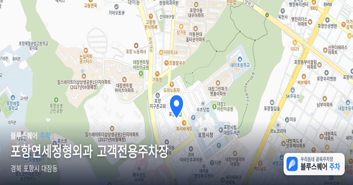 포항연세정형외과 고객전용주차장 위치 지도