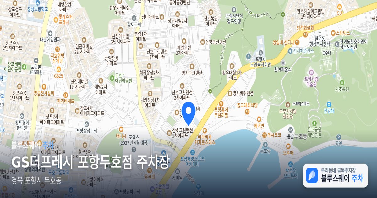 GS더프레시 포항두호점 주차장 위치 지도