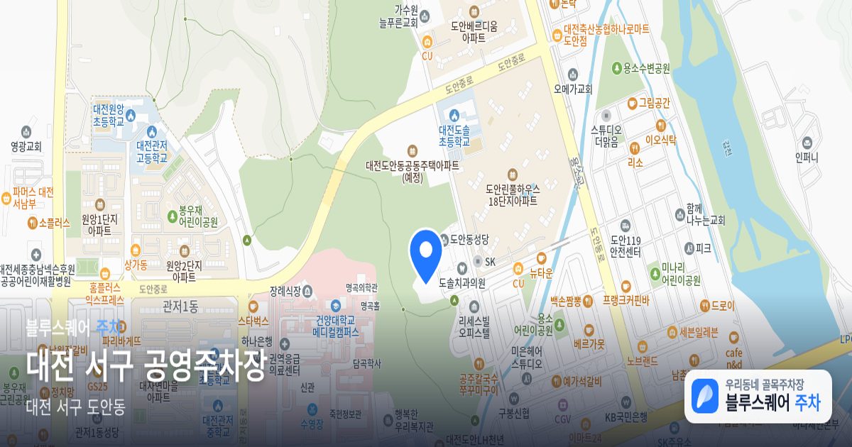 대전 서구 공영주차장 위치 지도