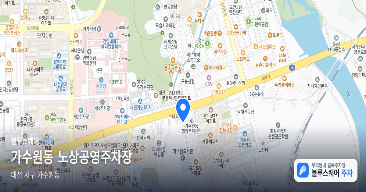 가수원동 노상공영주차장 위치 지도