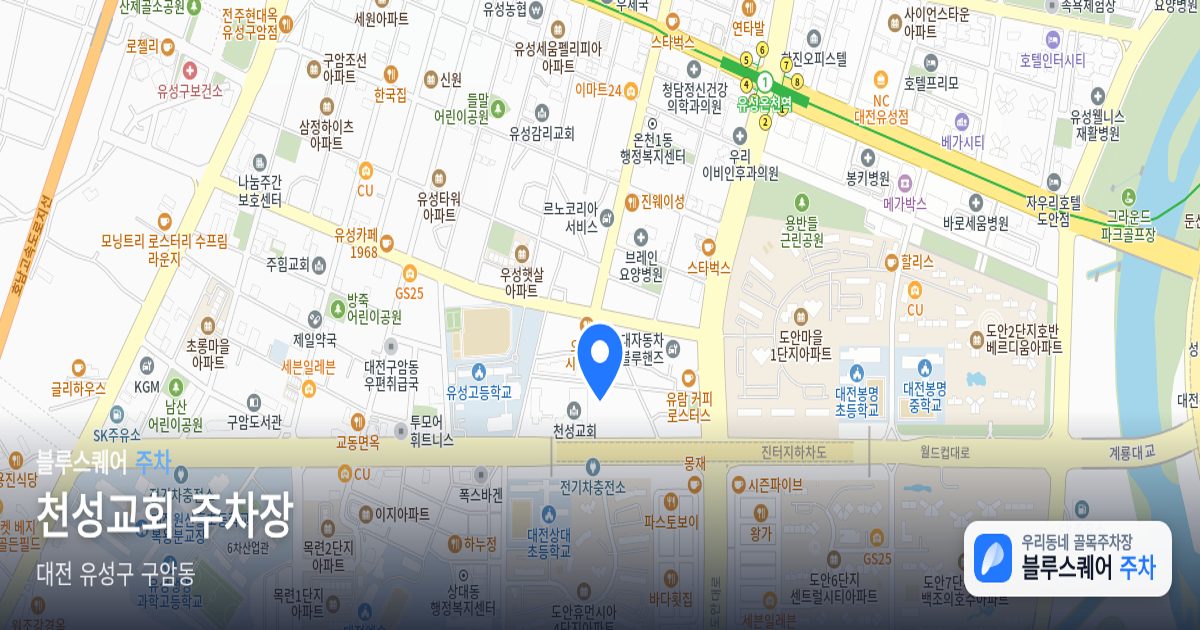 천성교회 주차장 위치 지도