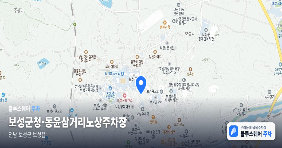 보성군청-동윤삼거리노상주차장 위치 지도