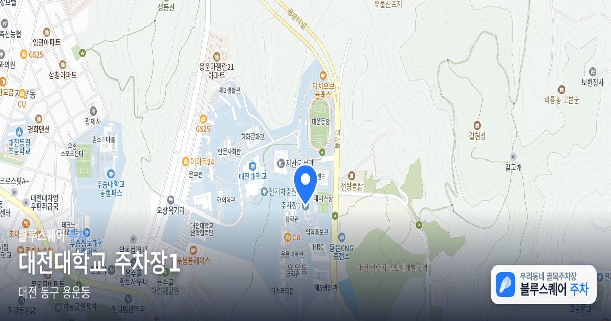 대전대학교 주차장1 위치 지도