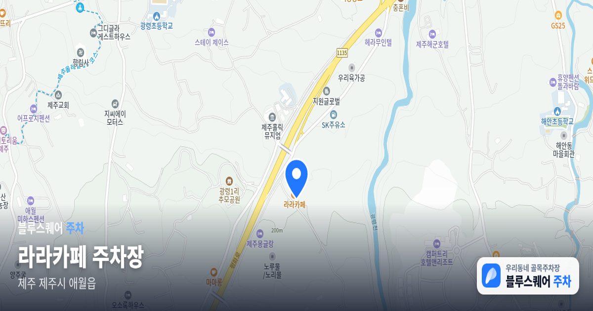 라라카페 주차장 위치 지도