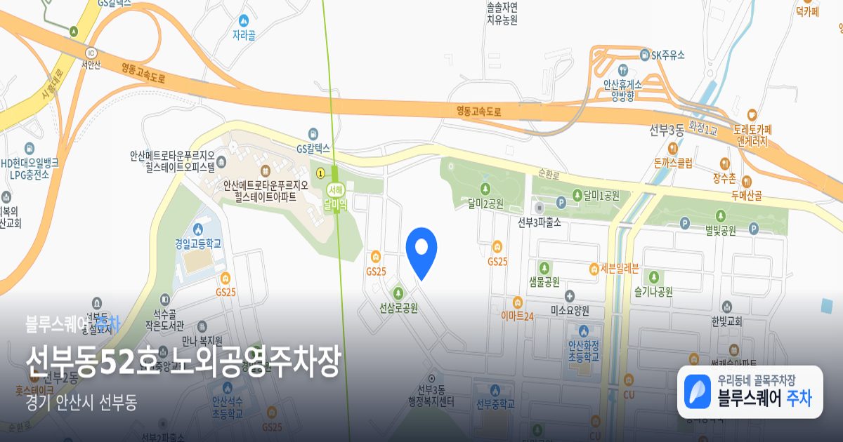 선부동52호 노외공영주차장 위치 지도