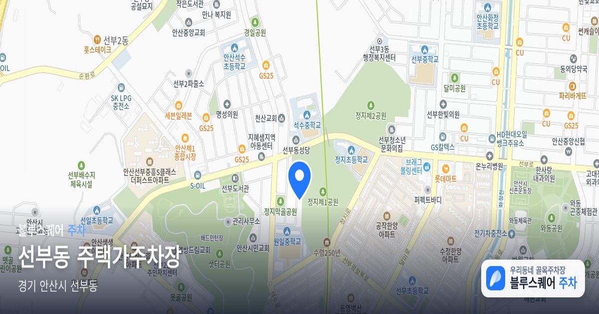 선부동 주택가주차장 위치 지도