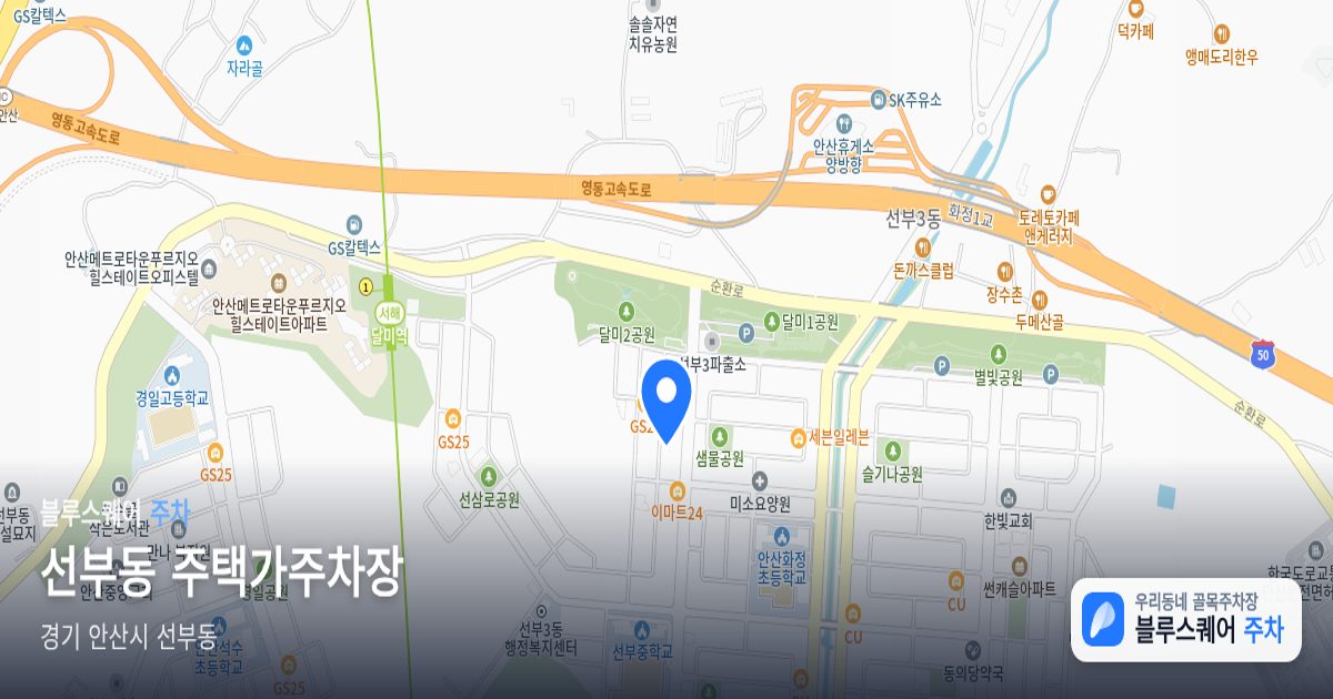 선부동 주택가주차장 위치 지도