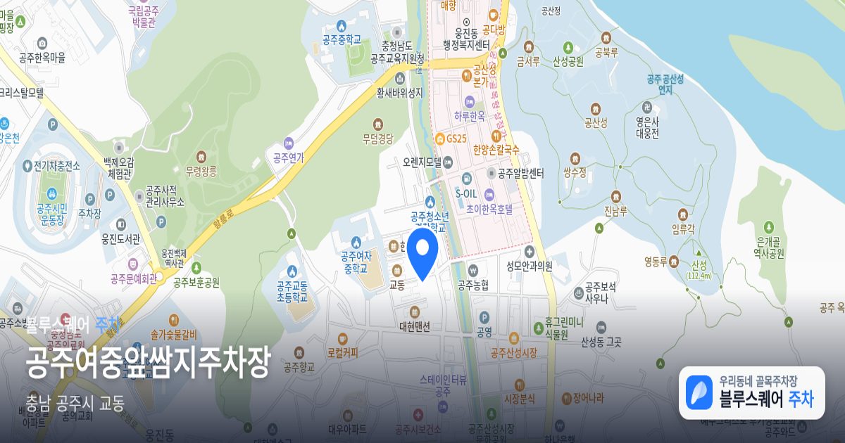공주여중앞쌈지주차장 위치 지도