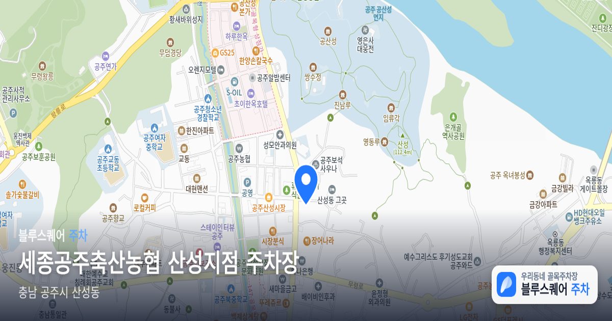 세종공주축산농협 산성지점 주차장 위치 지도