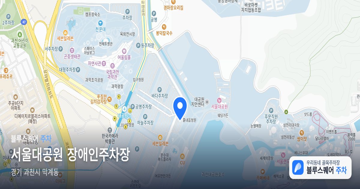 서울대공원 장애인주차장 위치 지도