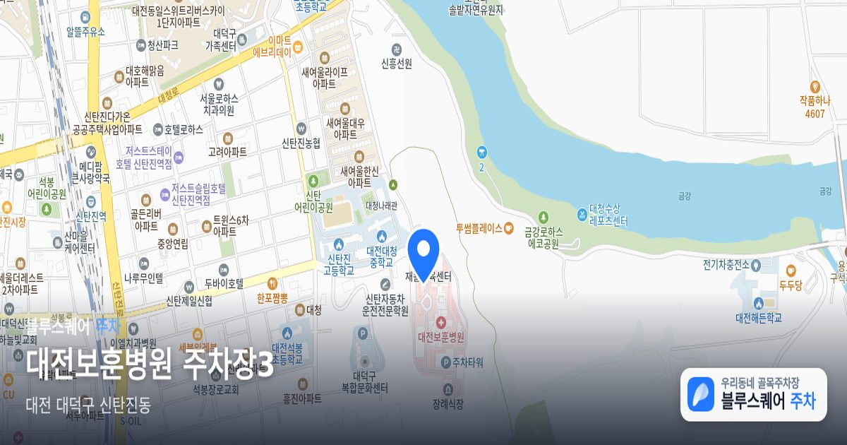 대전보훈병원 주차장3 위치 지도
