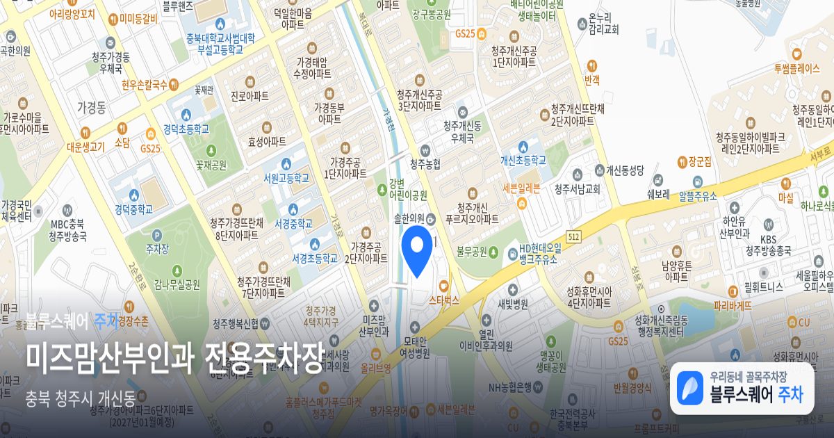 미즈맘산부인과 전용주차장 위치 지도