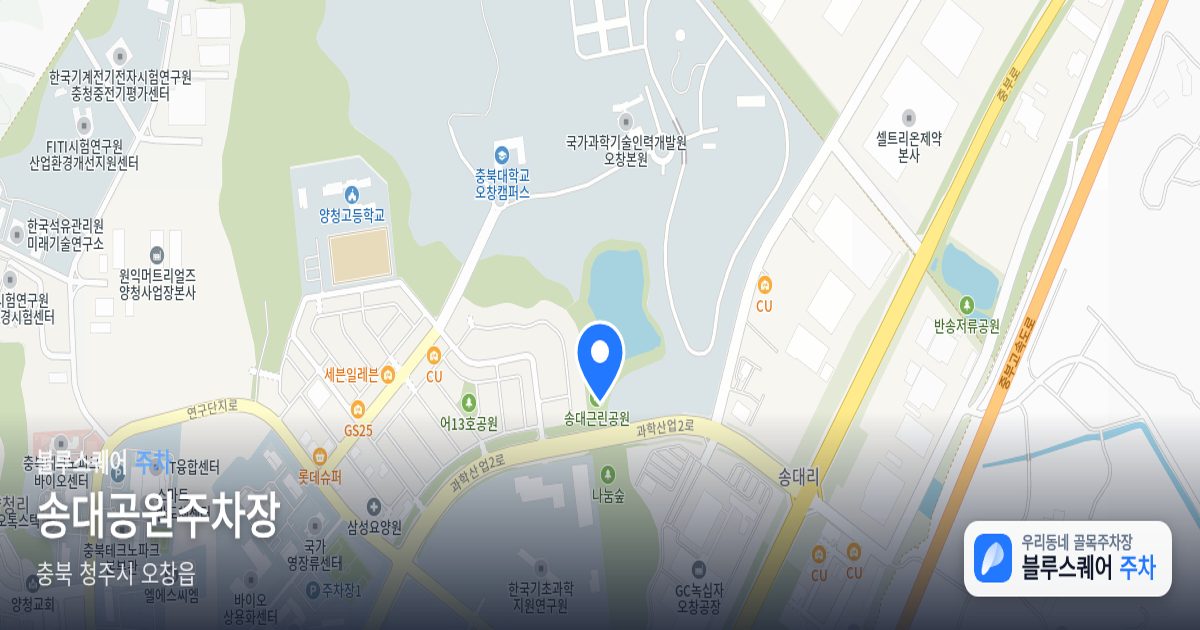 송대공원주차장 위치 지도