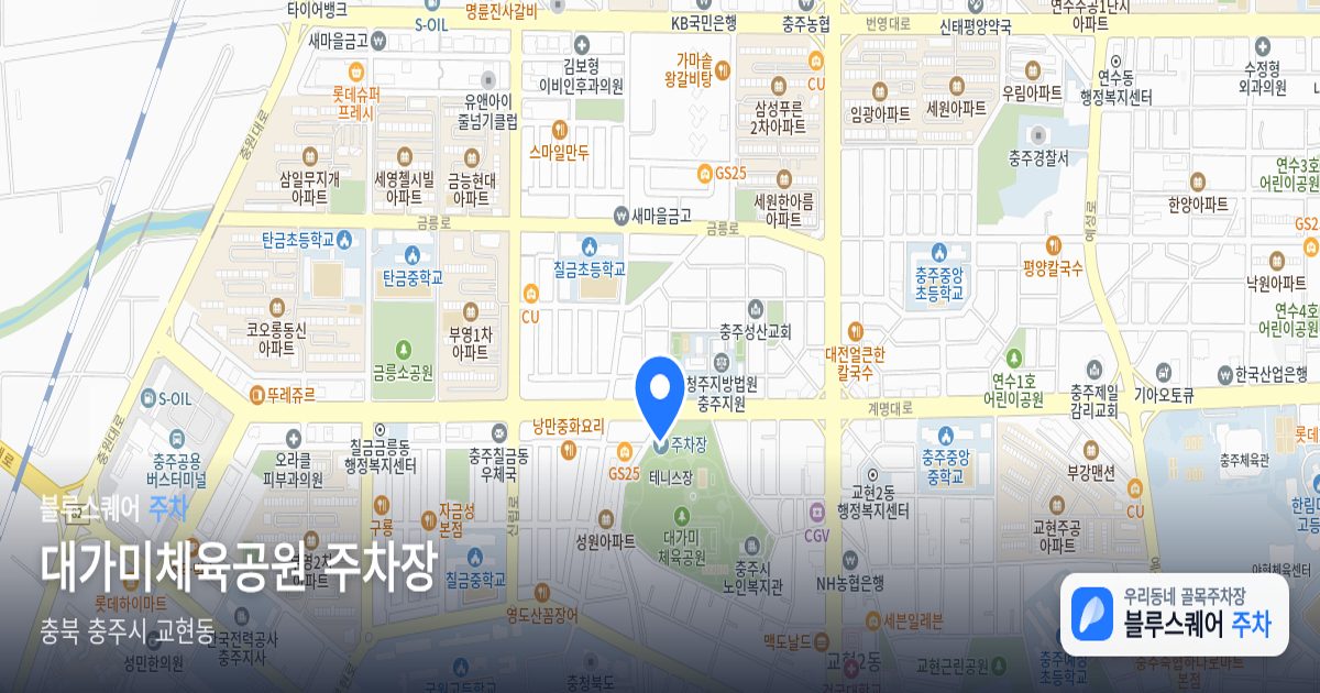 대가미체육공원 주차장 위치 지도