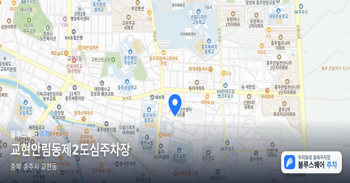 교현안림동제2도심주차장 위치 지도