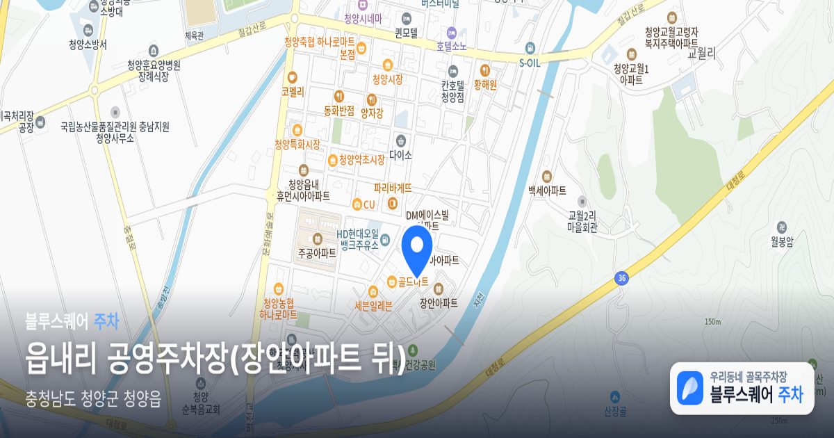 읍내리 공영주차장(장안아파트 뒤) 위치 지도