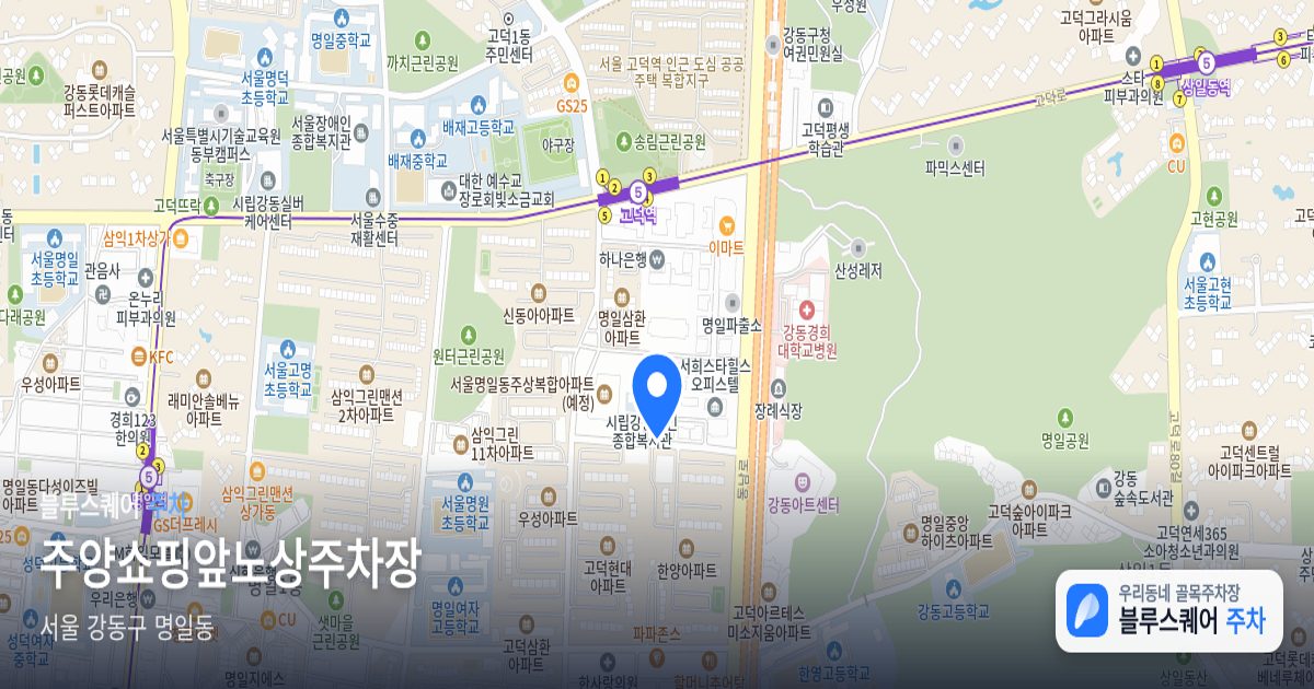 주양쇼핑앞노상주차장 위치 지도