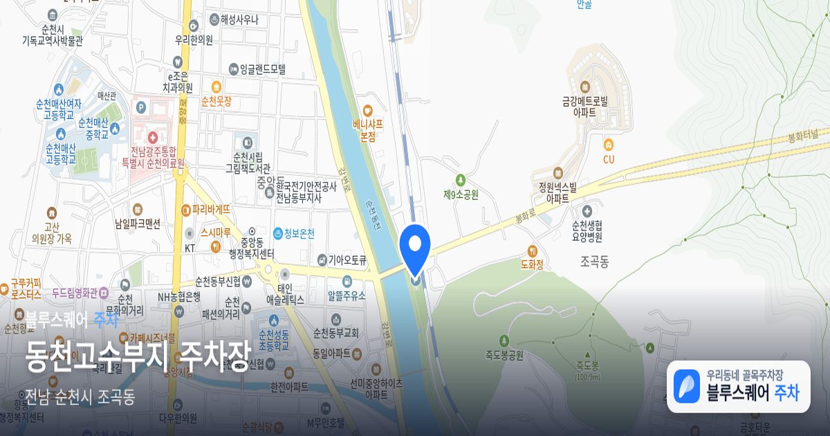 동천고수부지 주차장 위치 지도