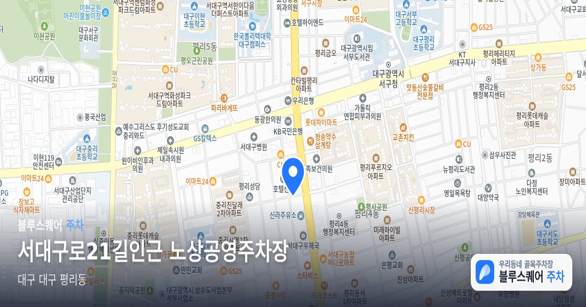 서대구로21길인근 노상공영주차장 위치 지도