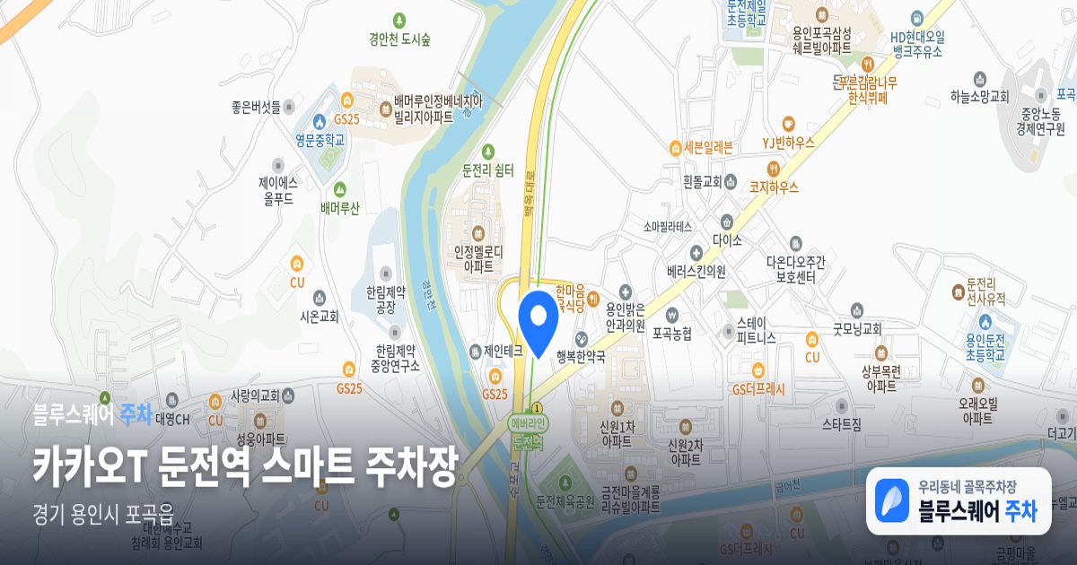 카카오T 둔전역 스마트 주차장 위치 지도