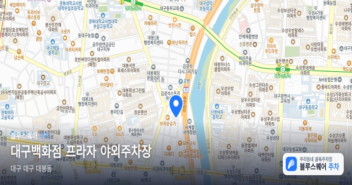 대구백화점 프라자 야외주차장 위치 지도