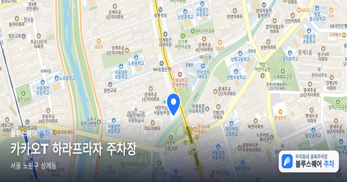 카카오T 하라프라자 주차장 위치 지도
