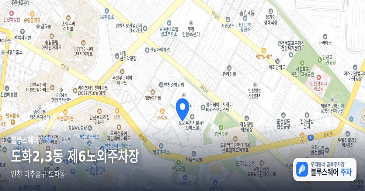 도화2,3동 제6노외주차장 위치 지도