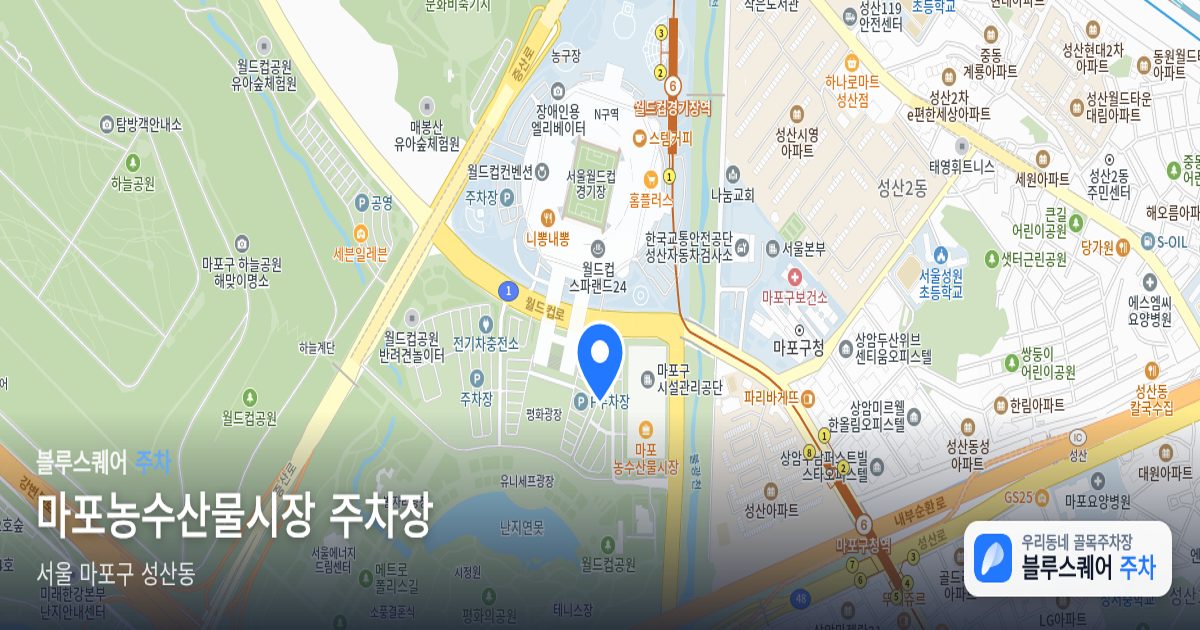 마포농수산물시장 주차장 위치 지도