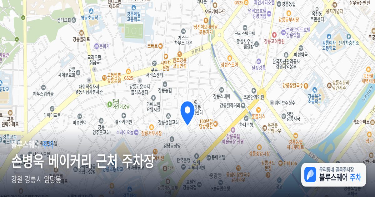 손병욱 베이커리 근처 주차장 위치 지도
