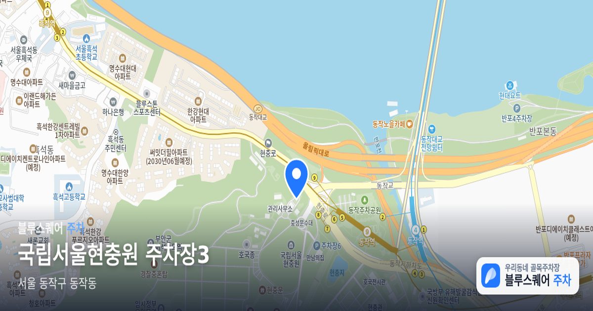 국립서울현충원 주차장3 위치 지도