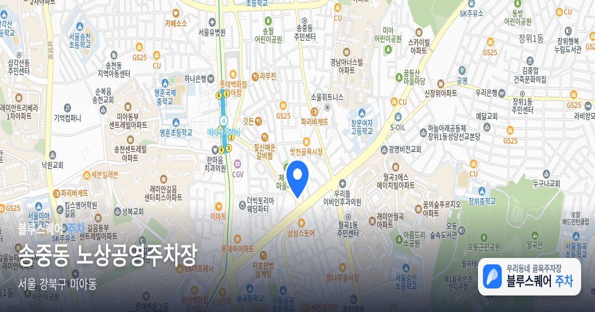 송중동 노상공영주차장 위치 지도