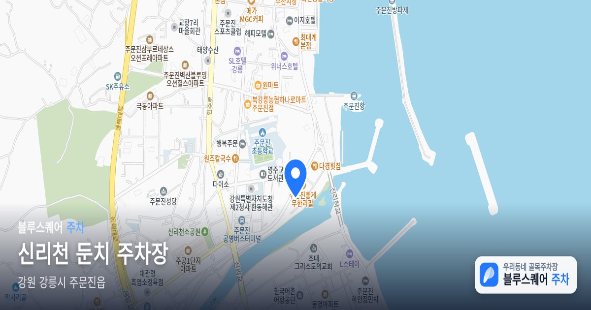 신리천 둔치 주차장 위치 지도