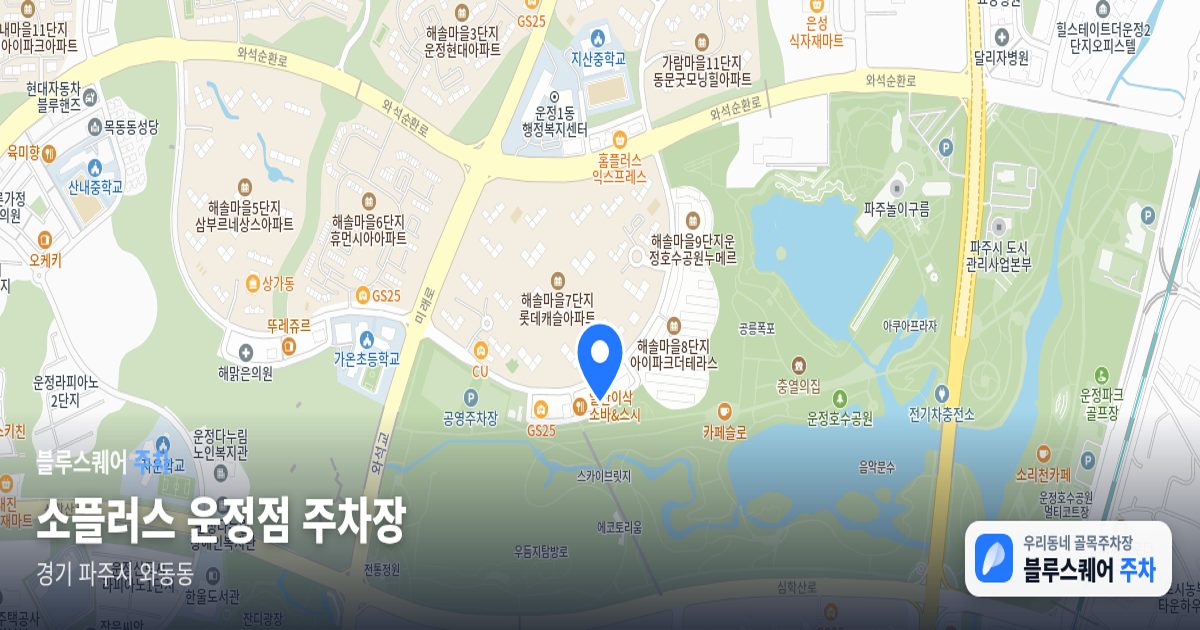 소플러스 운정점 주차장 위치 지도