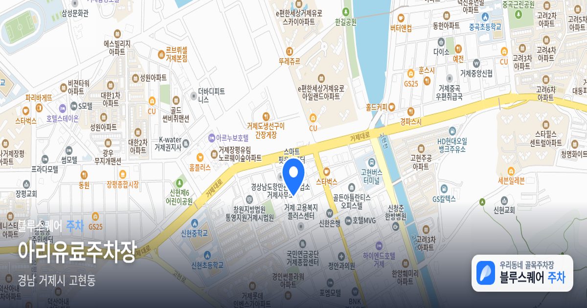아리유료주차장 위치 지도