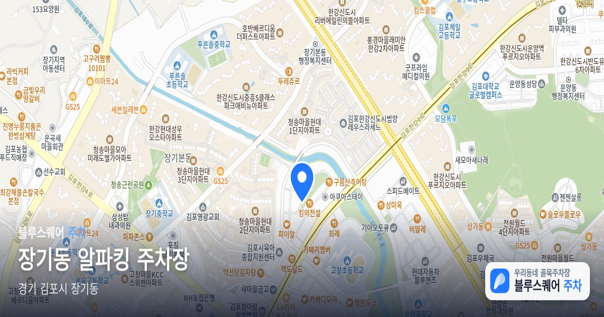 장기동 알파킹 주차장 위치 지도