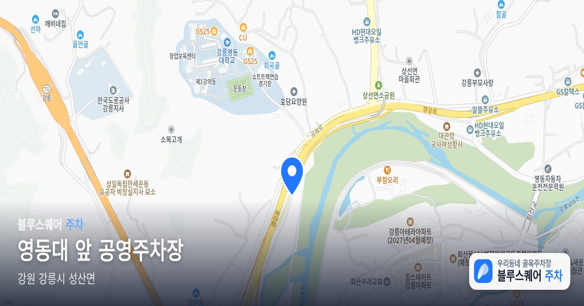 영동대 앞 공영주차장 위치 지도