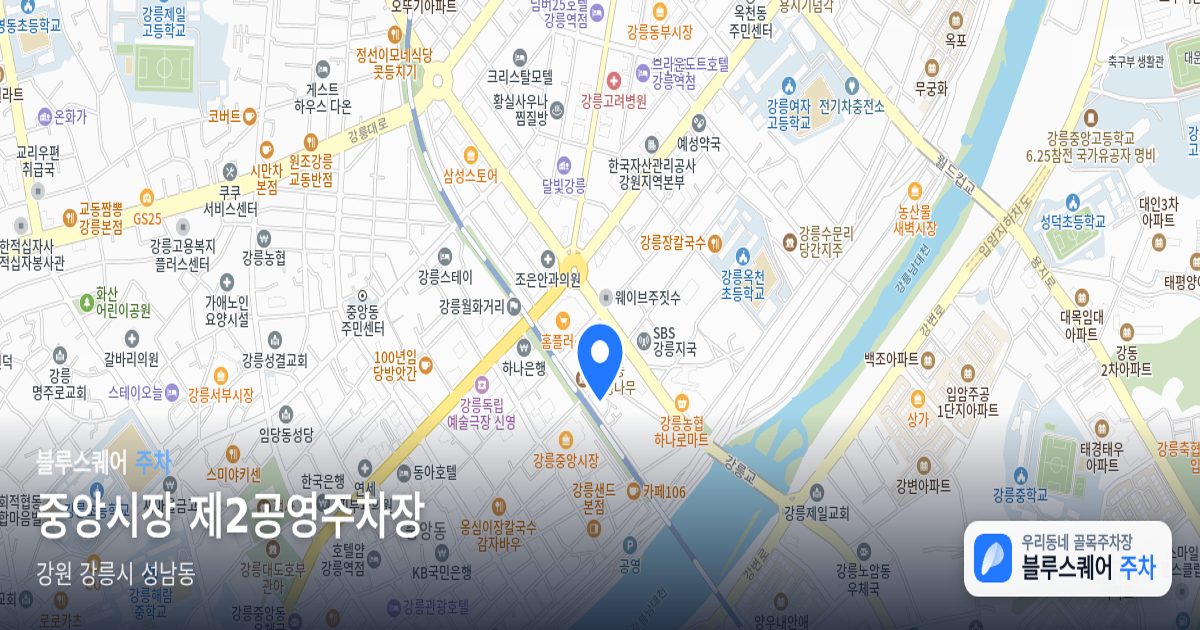 중앙시장 제2공영주차장 위치 지도