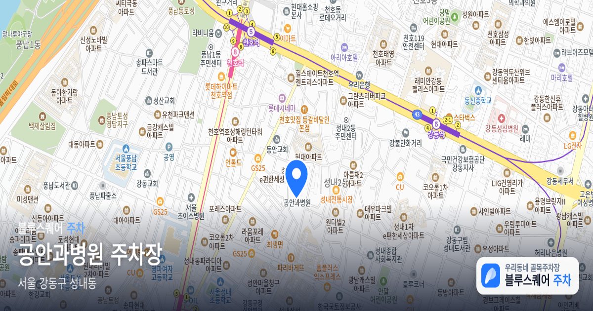 공안과병원 주차장 위치 지도