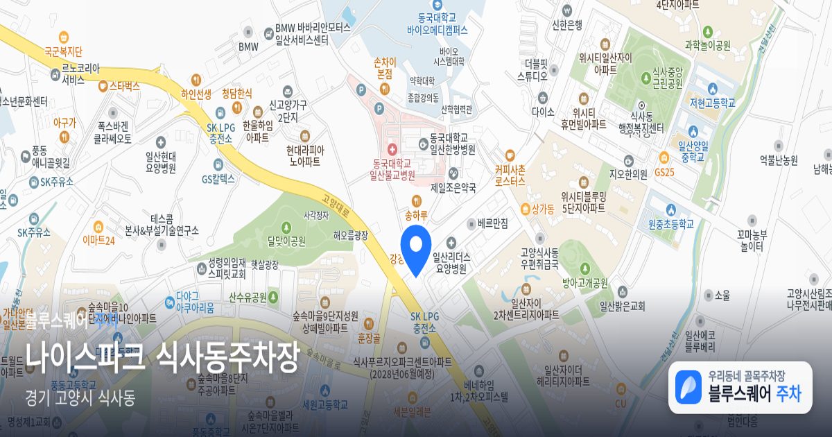 나이스파크 식사동주차장 위치 지도