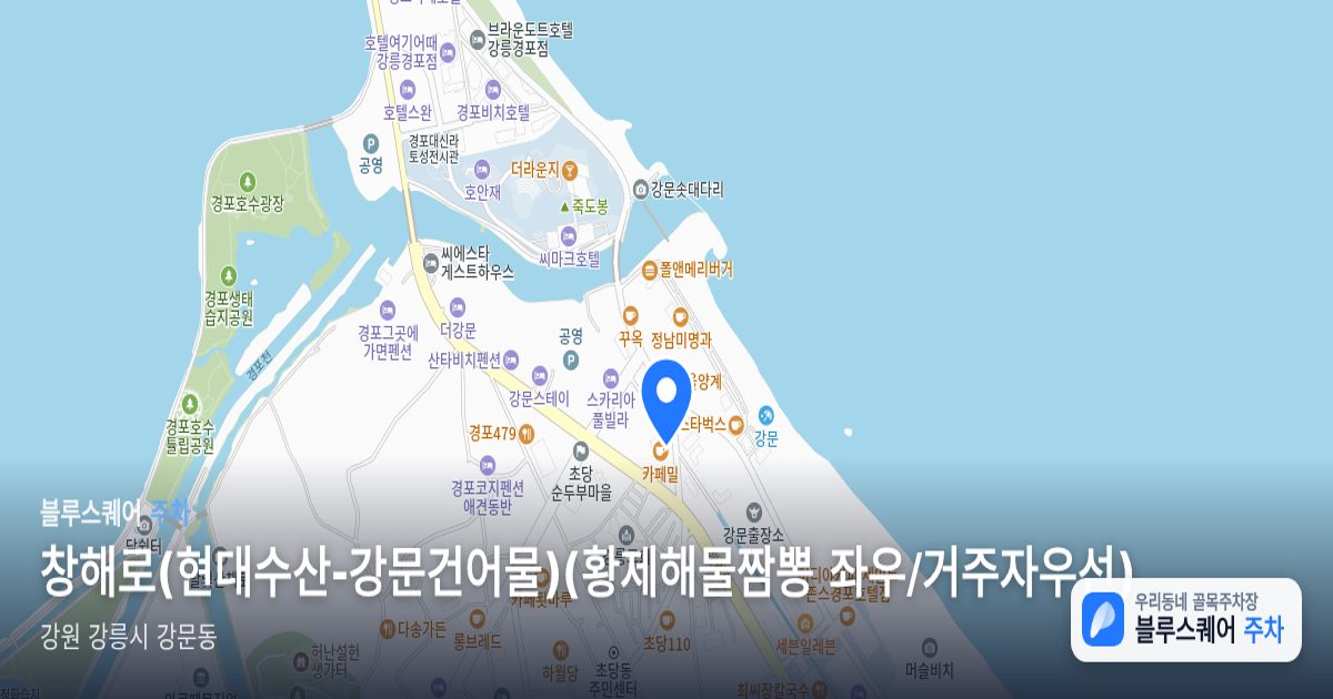 창해로(현대수산-강문건어물)(황제해물짬뽕 좌우/거주자우선) 위치 지도